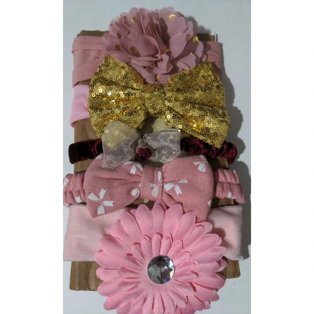 Set Of 5 Baby Girl Assorted Headband Bows
